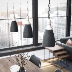 Glenwater Small 1-Light Antique Black Pendant by Manor Brook -Brightech Sales antique black manor brook chandeliers mb100570 1f 1000