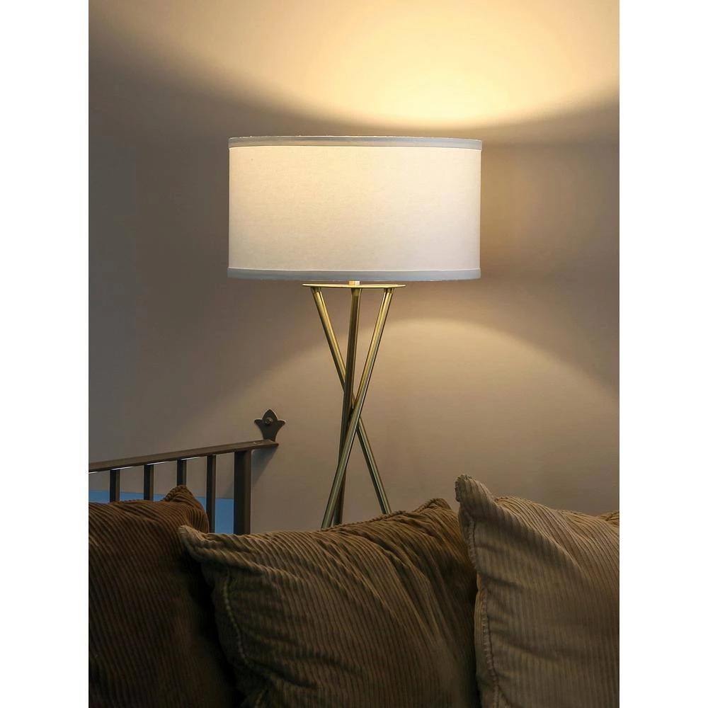 Jaxon 17.5 in. Antique Brass Outdoor Table Lamp with Cloud Glass Shade by Brightech 7 Jaxon 17.5 in. Antique Brass Outdoor Table Lamp with Cloud Glass Shade by Brightech - Image 5