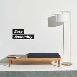 Montage Modern 60 in. Antique Brass LED Floor Lamp with White Fabric Drum Shade by Brightech -Brightech Sales antique brass brightech floor lamps fg 660l eae3 1f 1000