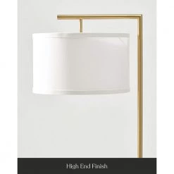 Montage Modern 60 in. Antique Brass LED Floor Lamp with White Fabric Drum Shade by Brightech -Brightech Sales antique brass brightech floor lamps fg 660l eae3 4f 1000