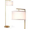 Montage Modern 60 in. Antique Brass LED Floor Lamp with White Fabric Drum Shade by Brightech 1 Montage Modern 60 in. Antique Brass LED Floor Lamp with White Fabric Drum Shade by Brightech -Brightech Sales antique brass brightech floor lamps fg 660l eae3 64 1000