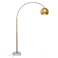 Olivia 75 in. Brass LED Arc Floor Lamp with Adjustable Shade and Arm by Brightech