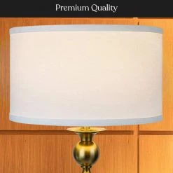 Riley 60 in. Antique Brass Tall Pole LED Lamp with Drum Shade by Brightech -Brightech Sales antique brass brightech floor lamps fl rly brss 44 1000