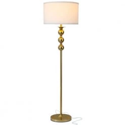 Riley 60 in. Antique Brass Tall Pole LED Lamp with Drum Shade by Brightech