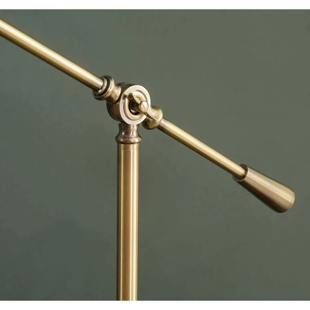 William 26.5 in. Antique Brass Indoor Desk Lamp with Bulb Included by Manor Brook 9 William 26.5 in. Antique Brass Indoor Desk Lamp with Bulb Included by Manor Brook - Image 7