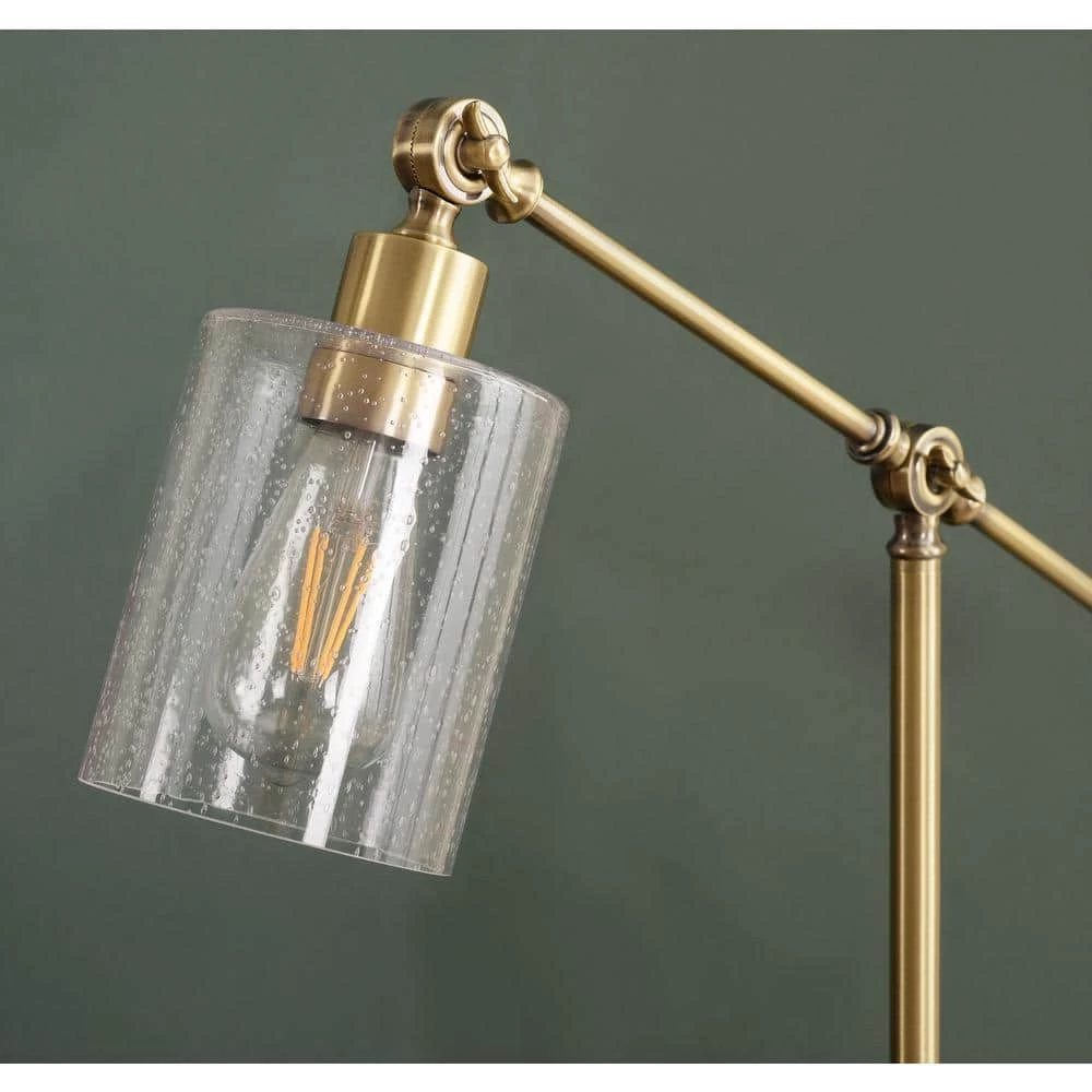 William 26.5 in. Antique Brass Indoor Desk Lamp with Bulb Included by Manor Brook 8 William 26.5 in. Antique Brass Indoor Desk Lamp with Bulb Included by Manor Brook - Image 6