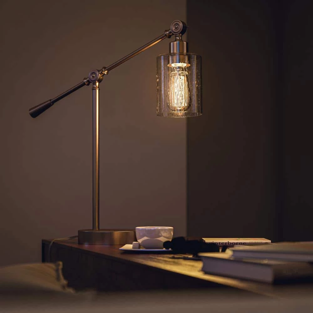 William 26.5 in. Antique Brass Indoor Desk Lamp with Bulb Included by Manor Brook 12 William 26.5 in. Antique Brass Indoor Desk Lamp with Bulb Included by Manor Brook - Image 10