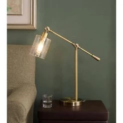 William 26.5 in. Antique Brass Indoor Desk Lamp with Bulb Included by Manor Brook 17 William 26.5 in. Antique Brass Indoor Desk Lamp with Bulb Included by Manor Brook -Brightech Sales antique brass manor brook desk lamps mb100219 c3 1000