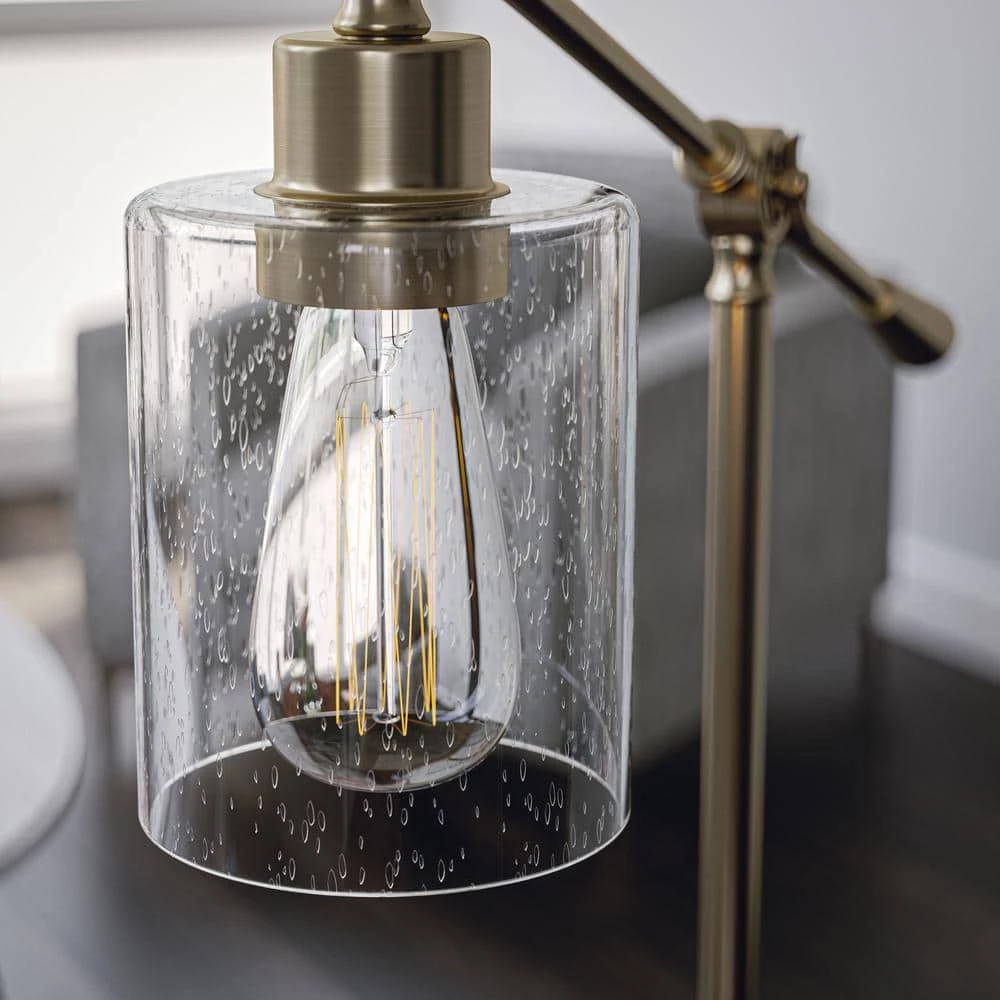 William 26.5 in. Antique Brass Indoor Desk Lamp with Bulb Included by Manor Brook 11 William 26.5 in. Antique Brass Indoor Desk Lamp with Bulb Included by Manor Brook - Image 9