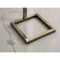 Plano 64 in. Antique Brass Floor Lamp with White Shade by Manor Brook 11 Plano 64 in. Antique Brass Floor Lamp with White Shade by Manor Brook -Brightech Sales antique brass manor brook floor lamps mb100211 1f 1000