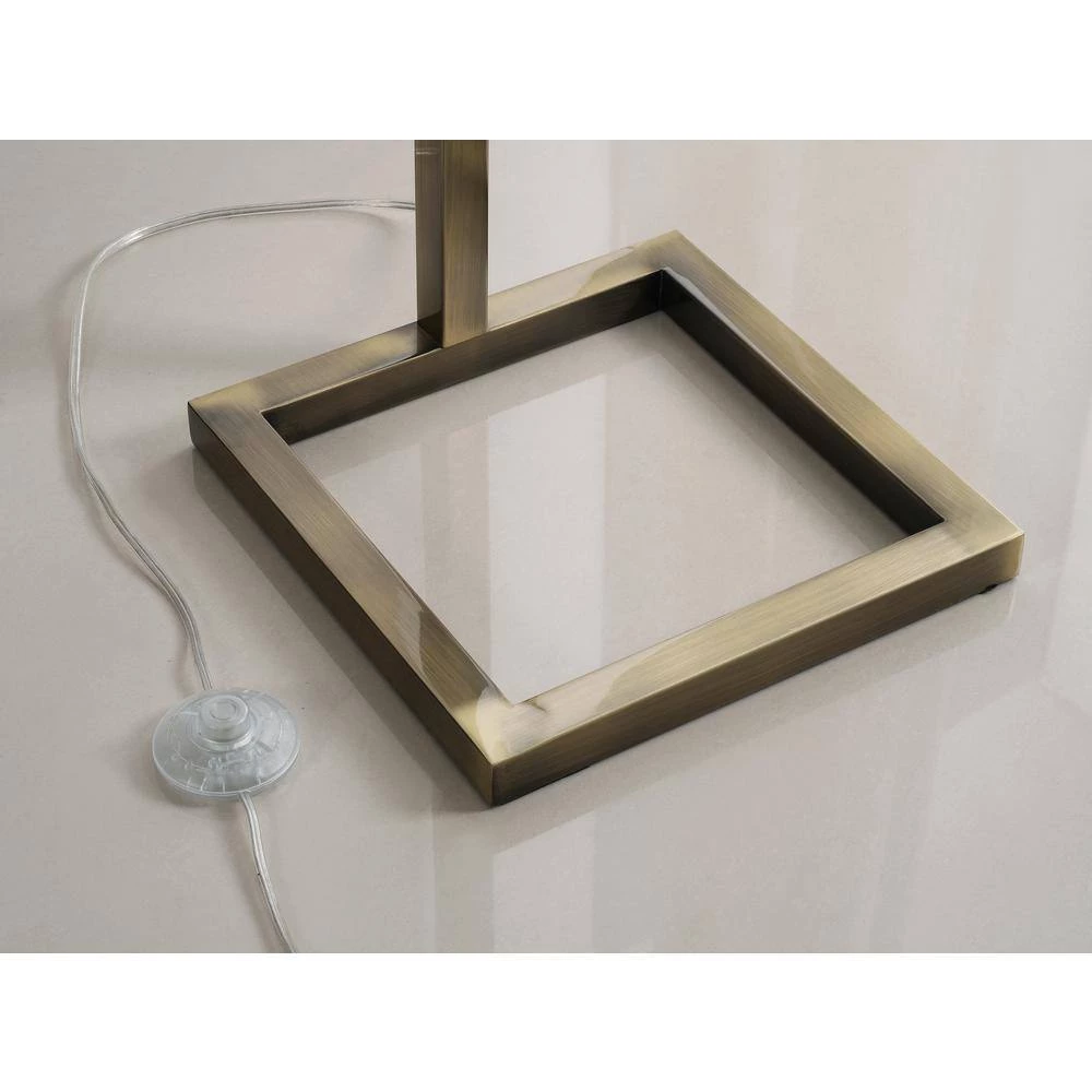 Plano 64 in. Antique Brass Floor Lamp with White Shade by Manor Brook 6 Plano 64 in. Antique Brass Floor Lamp with White Shade by Manor Brook - Image 4