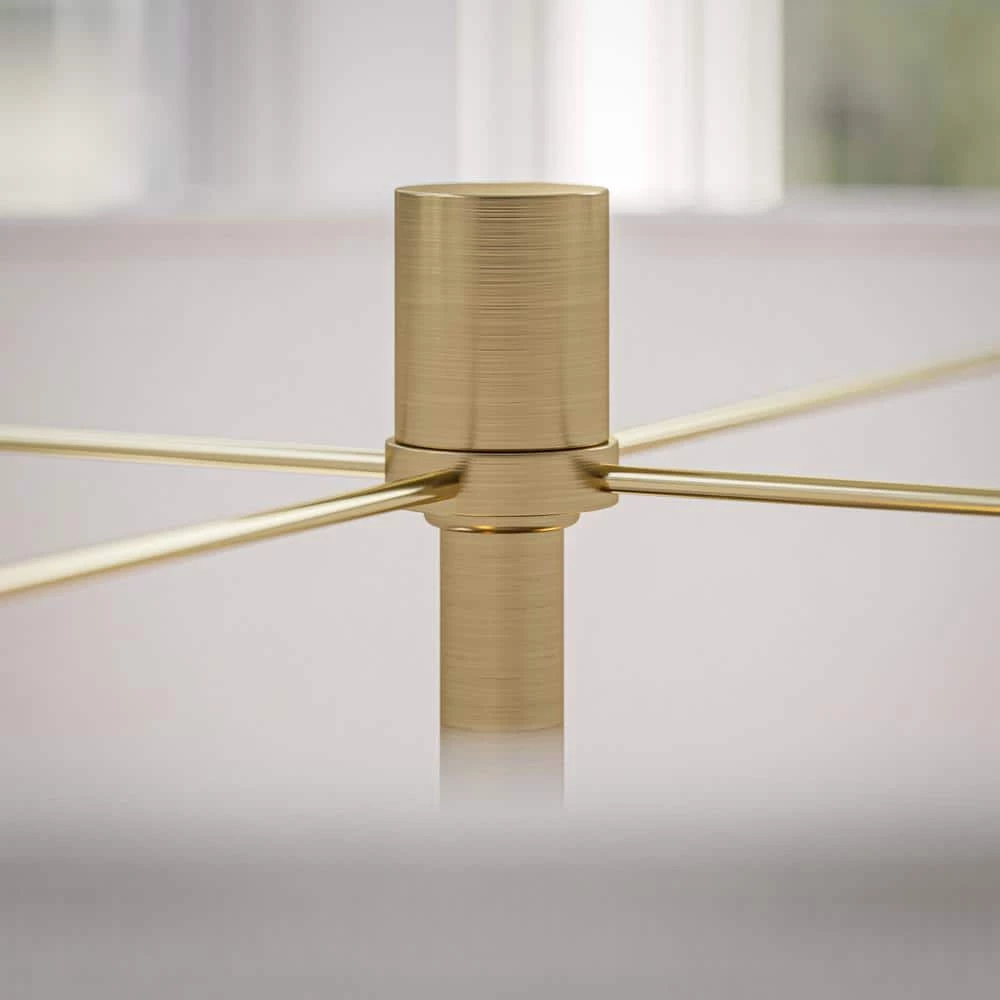 Karman 60.75 in. Antique Brass Indoor Floor Lamp with Drum Shade by Manor Brook 8 Karman 60.75 in. Antique Brass Indoor Floor Lamp with Drum Shade by Manor Brook - Image 6