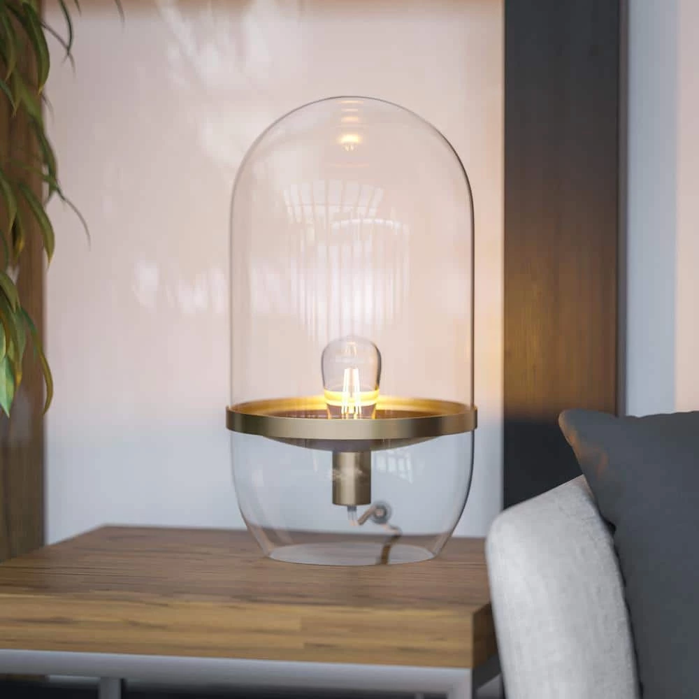 Hartley 18.25 in. Antique Brass Accent Lamp by Manor Brook 5 Hartley 18.25 in. Antique Brass Accent Lamp by Manor Brook - Image 3