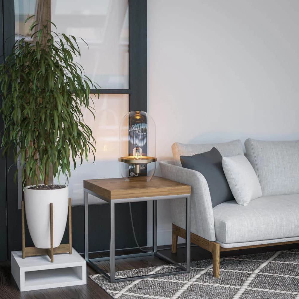 Hartley 18.25 in. Antique Brass Accent Lamp by Manor Brook 4 Hartley 18.25 in. Antique Brass Accent Lamp by Manor Brook - Image 2