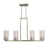 22 in. Hipley 22.13 in. 4-Light Island Cylinder Brass Chandelier by Manor Brook -Brightech Sales antique brass with clear shades manor brook chandeliers mb100679 64 1000
