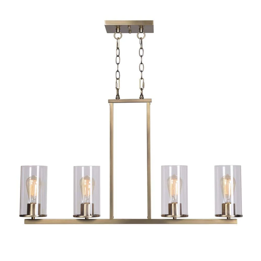 22 in. Hipley 22.13 in. 4-Light Island Cylinder Brass Chandelier by Manor Brook 3 22 in. Hipley 22.13 in. 4-Light Island Cylinder Brass Chandelier by Manor Brook