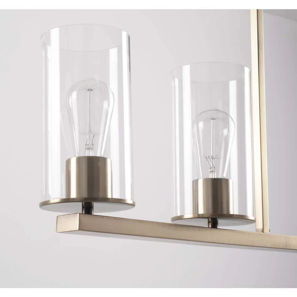 22 in. Hipley 22.13 in. 4-Light Island Cylinder Brass Chandelier by Manor Brook 4 22 in. Hipley 22.13 in. 4-Light Island Cylinder Brass Chandelier by Manor Brook - Image 2