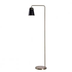 Nico 55 in. H Antique Brass and Black Floor Lamp by Manor Brook