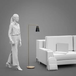 Nico 55 in. H Antique Brass and Black Floor Lamp by Manor Brook -Brightech Sales black and antique brass manor brook floor lamps mb100253 fa 1000