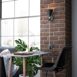 Page 1-Light Black with Antique Brass Wallchiere by Manor Brook -Brightech Sales black and antique brass manor brook wall sconces mb100607 44 1000