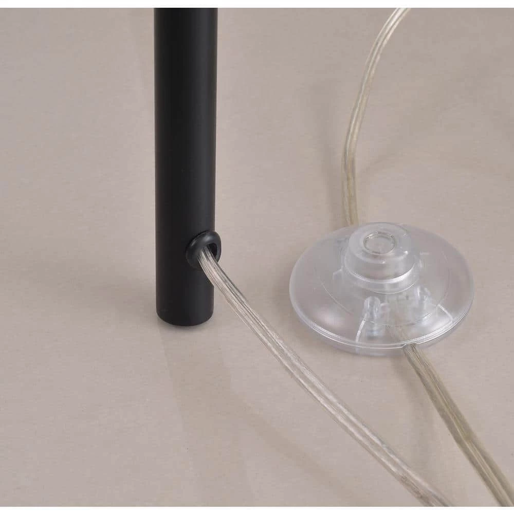 Ander 60.25 in. Black Floor Lamp with Tray and Drum Shade by Manor Brook 8 Ander 60.25 in. Black Floor Lamp with Tray and Drum Shade by Manor Brook - Image 6