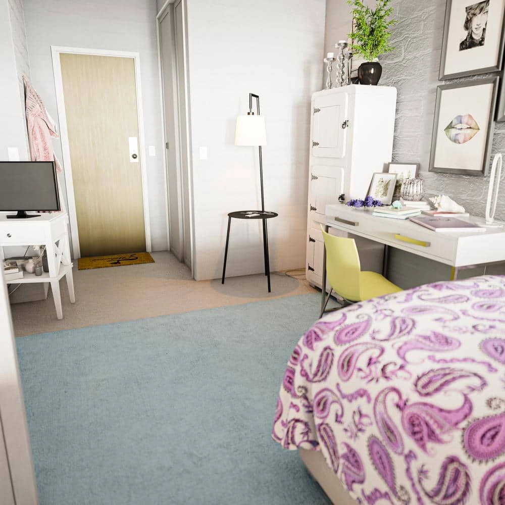 Ander 60.25 in. Black Floor Lamp with Tray and Drum Shade by Manor Brook 5 Ander 60.25 in. Black Floor Lamp with Tray and Drum Shade by Manor Brook - Image 3