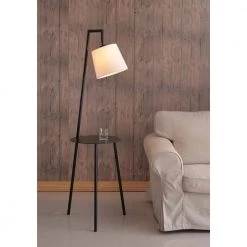 Ander 60.25 in. Black Floor Lamp with Tray and Drum Shade by Manor Brook 15 Ander 60.25 in. Black Floor Lamp with Tray and Drum Shade by Manor Brook -Brightech Sales black and white fabric shade manor brook floor lamps mb100266 c3 1000