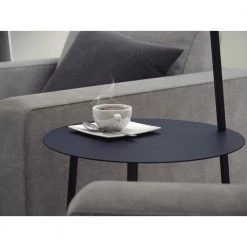 Ander 60.25 in. Black Floor Lamp with Tray and Drum Shade by Manor Brook 19 Ander 60.25 in. Black Floor Lamp with Tray and Drum Shade by Manor Brook -Brightech Sales black and white fabric shade manor brook floor lamps mb100266 fa 1000