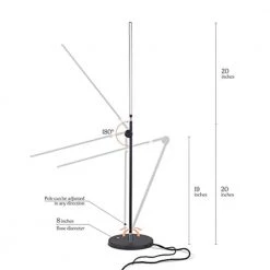 Libra 39 in. Black Table Lamp with Built-In 3 Mode Dimmer by Brightech -Brightech Sales black brightech desk lamps tl lbra blk 76 1000