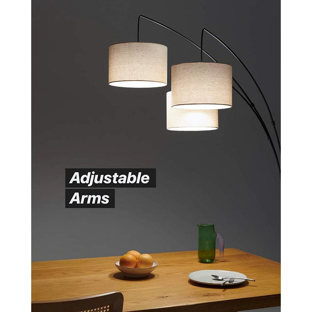 Trilage 84 in. Black LED Arc Floor Lamp with Marble Base by Brightech 5 Trilage 84 in. Black LED Arc Floor Lamp with Marble Base by Brightech - Image 3