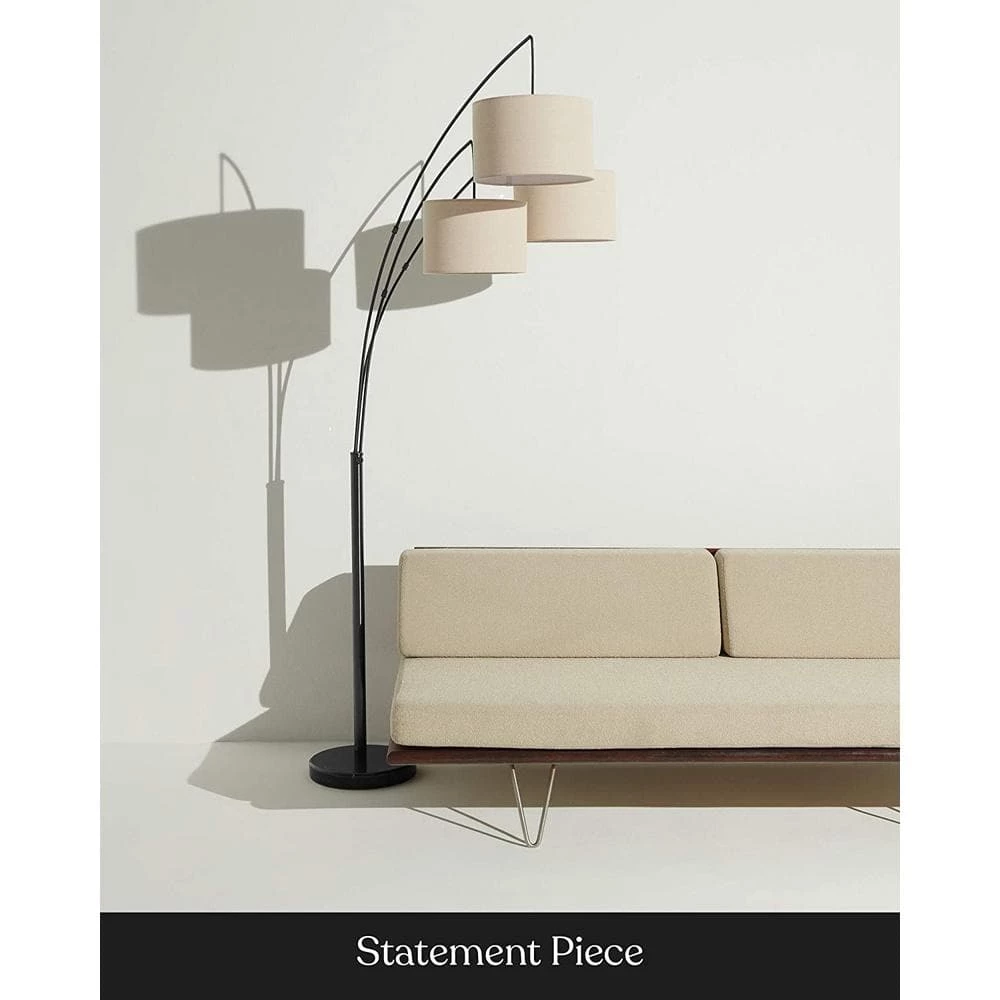 Trilage 84 in. Black LED Arc Floor Lamp with Marble Base by Brightech 8 Trilage 84 in. Black LED Arc Floor Lamp with Marble Base by Brightech - Image 6