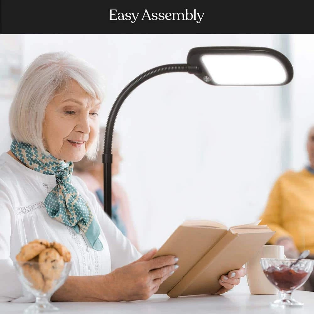 LitespanSlim 55 in. Black LED Floor Lamp with Adjustable Gooseneck by Brightech 6 LitespanSlim 55 in. Black LED Floor Lamp with Adjustable Gooseneck by Brightech - Image 4