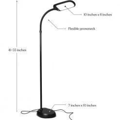 LitespanSlim 55 in. Black LED Floor Lamp with Adjustable Gooseneck by Brightech 10 LitespanSlim 55 in. Black LED Floor Lamp with Adjustable Gooseneck by Brightech -Brightech Sales black brightech floor lamps 5f yjbh h216 4f 1000