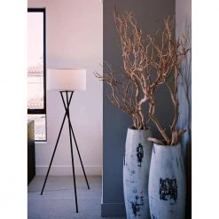 Jaxon 17.5 in. Black Standing Tripod Floor Lamp with LED Light Bulb by Brightech -Brightech Sales black brightech floor lamps 5x blyx e3b2 4f 1000