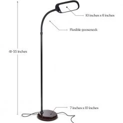 Litespan 55 in. Brown LED 2nd Edition Floor Lamp by Brightech -Brightech Sales black brightech floor lamps 73 szv2 qeyd 1f 1000