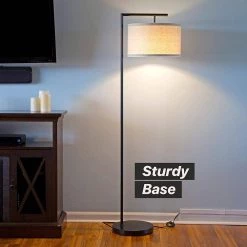 Montage Modern Drum Shade, 17 .5 in. Black Standing Floor LED Smart Lamp Shade, Interior Lighting, by Brightech 12 Montage Modern Drum Shade, 17 .5 in. Black Standing Floor LED Smart Lamp Shade, Interior Lighting, by Brightech -Brightech Sales black brightech floor lamps ey 5mk5 54bh 44 1000