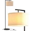 Montage Modern Drum Shade, 17 .5 in. Black Standing Floor LED Smart Lamp Shade, Interior Lighting, by Brightech -Brightech Sales black brightech floor lamps ey 5mk5 54bh 64 1000
