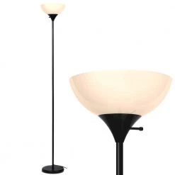 Sky Dome 72 in. Black Torchiere LED Floor Lamp by Brightech