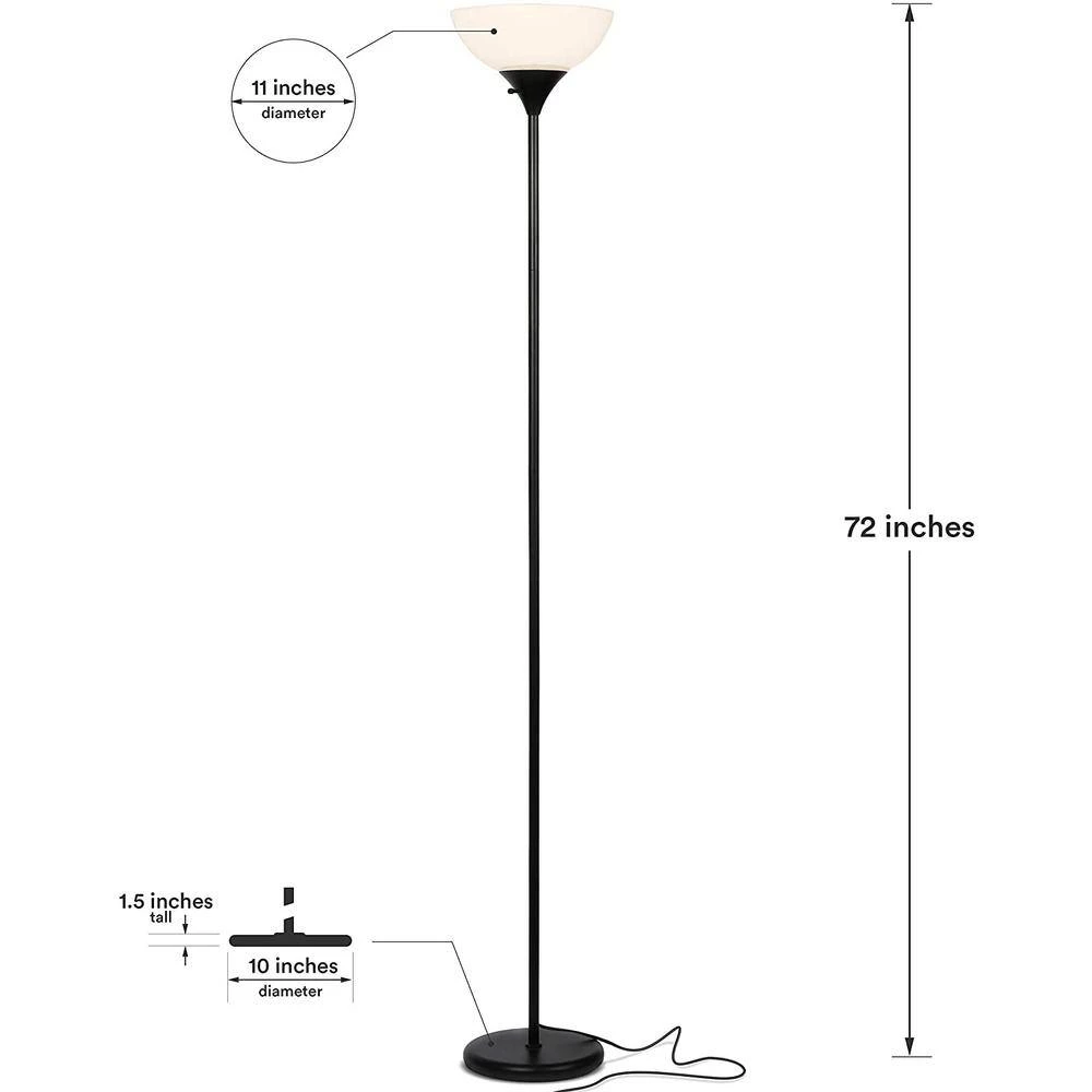 Sky Dome 72 in. Black Torchiere LED Floor Lamp by Brightech 4 Sky Dome 72 in. Black Torchiere LED Floor Lamp by Brightech - Image 2