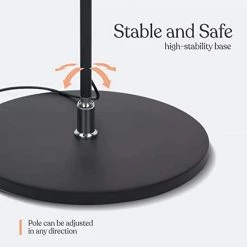 Libra 64 .5 in. Black Floor Lamp with Built-in 3 Mode Dimmer by Brightech -Brightech Sales black brightech floor lamps fl lbra blk fa 1000