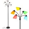 Medusa 74 in. Black LED Floor Lamp with 5 Interchangeable Color and White Shades by Brightech