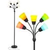 Medusa Modern 78 in. Black Multi Head Standing LED Floor Lamp with Interchangeable White and Colored Shades by Brightech 1 Medusa Modern 78 in. Black Multi Head Standing LED Floor Lamp with Interchangeable White and Colored Shades by Brightech -Brightech Sales black brightech floor lamps fl mdsmdrn blk 64 1000