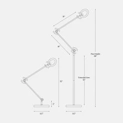 Sage 2- in-One 68 in. Black LED Reading Floor Lamp with 3 Brightness Settings by Brightech -Brightech Sales black brightech floor lamps fl sge blk 44 1000