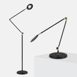 Sage 2- in-One 68 in. Black LED Reading Floor Lamp with 3 Brightness Settings by Brightech