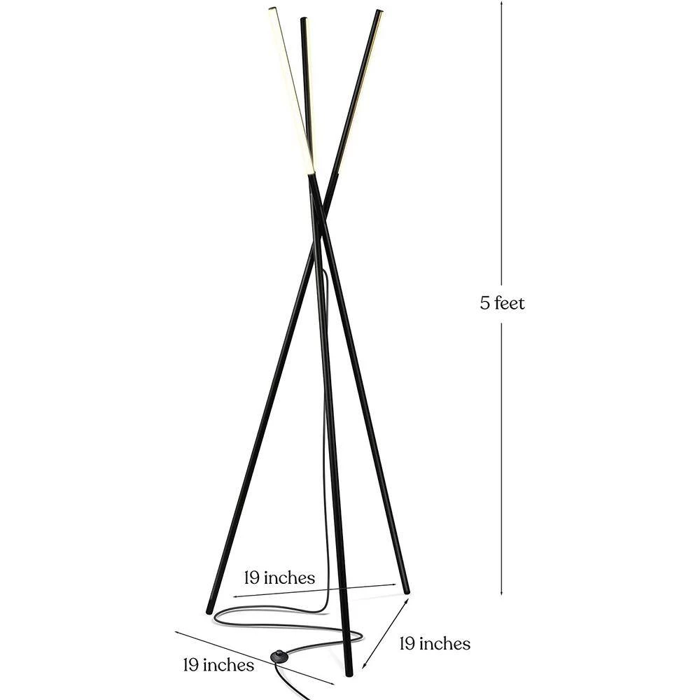 Stix 60 in. Black Tripod LED Floor Lamp with 3 Lights by Brightech 7 Stix 60 in. Black Tripod LED Floor Lamp with 3 Lights by Brightech - Image 5
