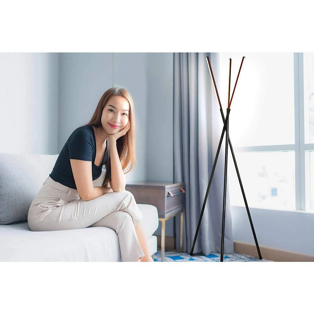 Stix 60 in. Black Tripod LED Floor Lamp with 3 Lights by Brightech 4 Stix 60 in. Black Tripod LED Floor Lamp with 3 Lights by Brightech - Image 2