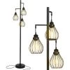 Teardrop 68 in. Black LED Floor Lamp with 3 Cage Shades and Edison Bulbs by Brightech 2 Teardrop 68 in. Black LED Floor Lamp with 3 Cage Shades and Edison Bulbs by Brightech -Brightech Sales black brightech floor lamps fl trdrp blk 64 1000