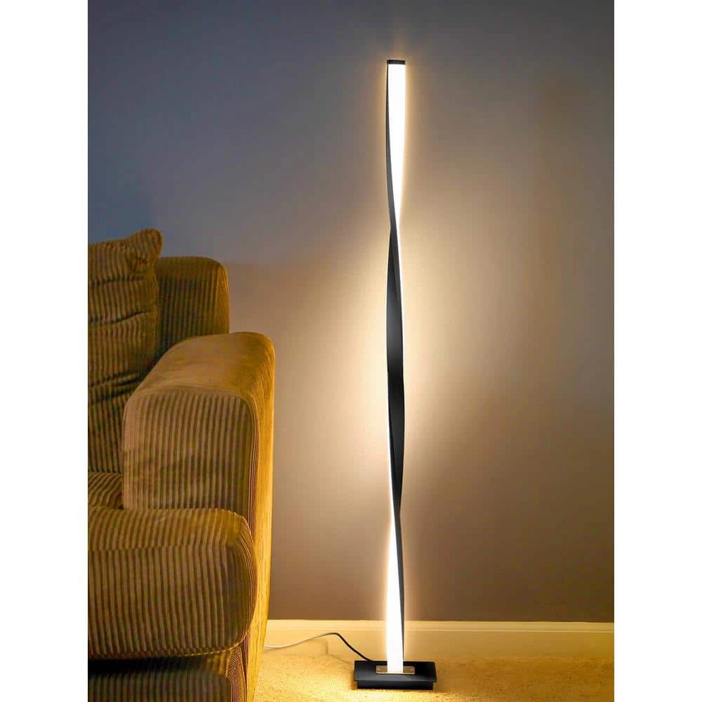 Helix 48 in. Black Modern LED Floor Lamp by Brightech 6 Helix 48 in. Black Modern LED Floor Lamp by Brightech - Image 4