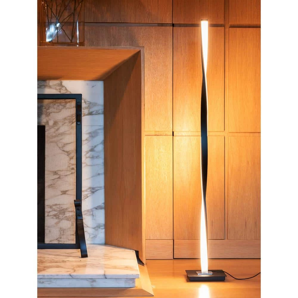 Helix 48 in. Black Modern LED Floor Lamp by Brightech 5 Helix 48 in. Black Modern LED Floor Lamp by Brightech - Image 3