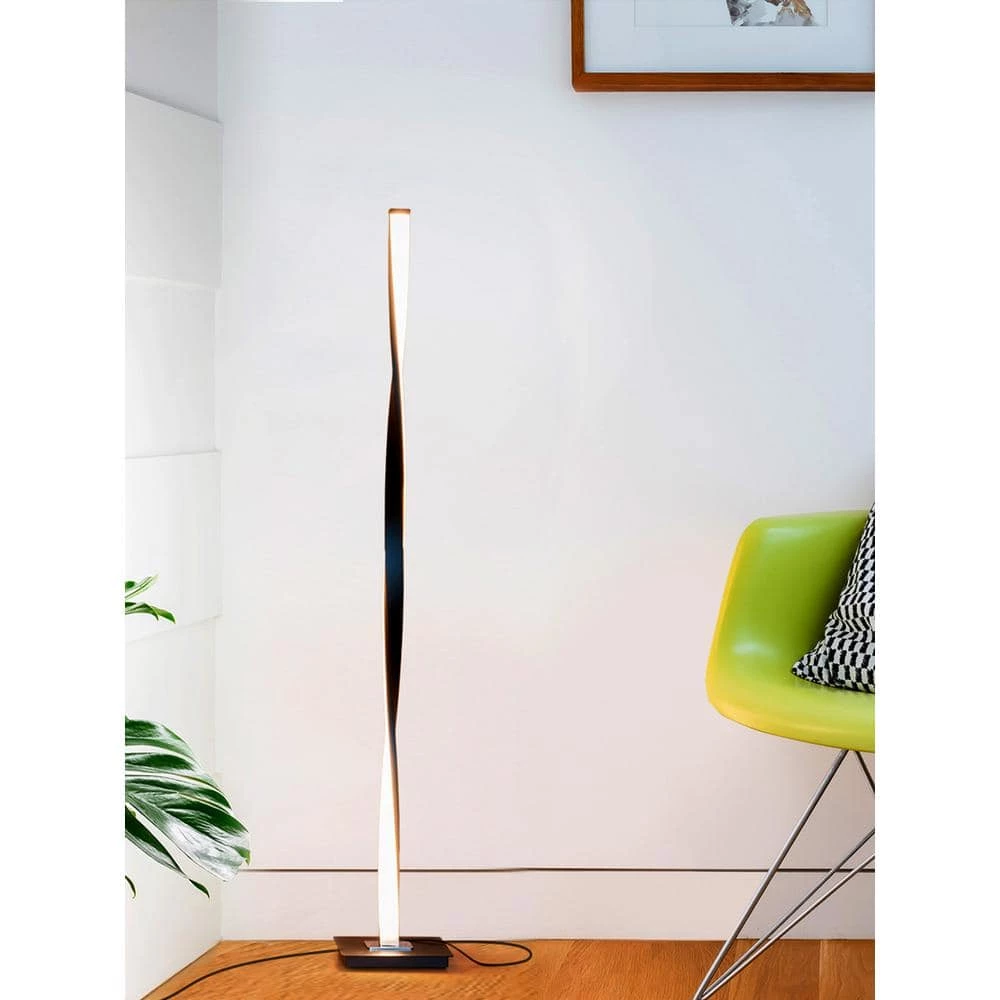 Helix 48 in. Black Modern LED Floor Lamp by Brightech 4 Helix 48 in. Black Modern LED Floor Lamp by Brightech - Image 2